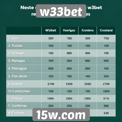 Comparativo entre w33bet e concorrentes